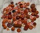 Vintage Estate Orange Plastic Button Mixed Sizes Lot 125-2