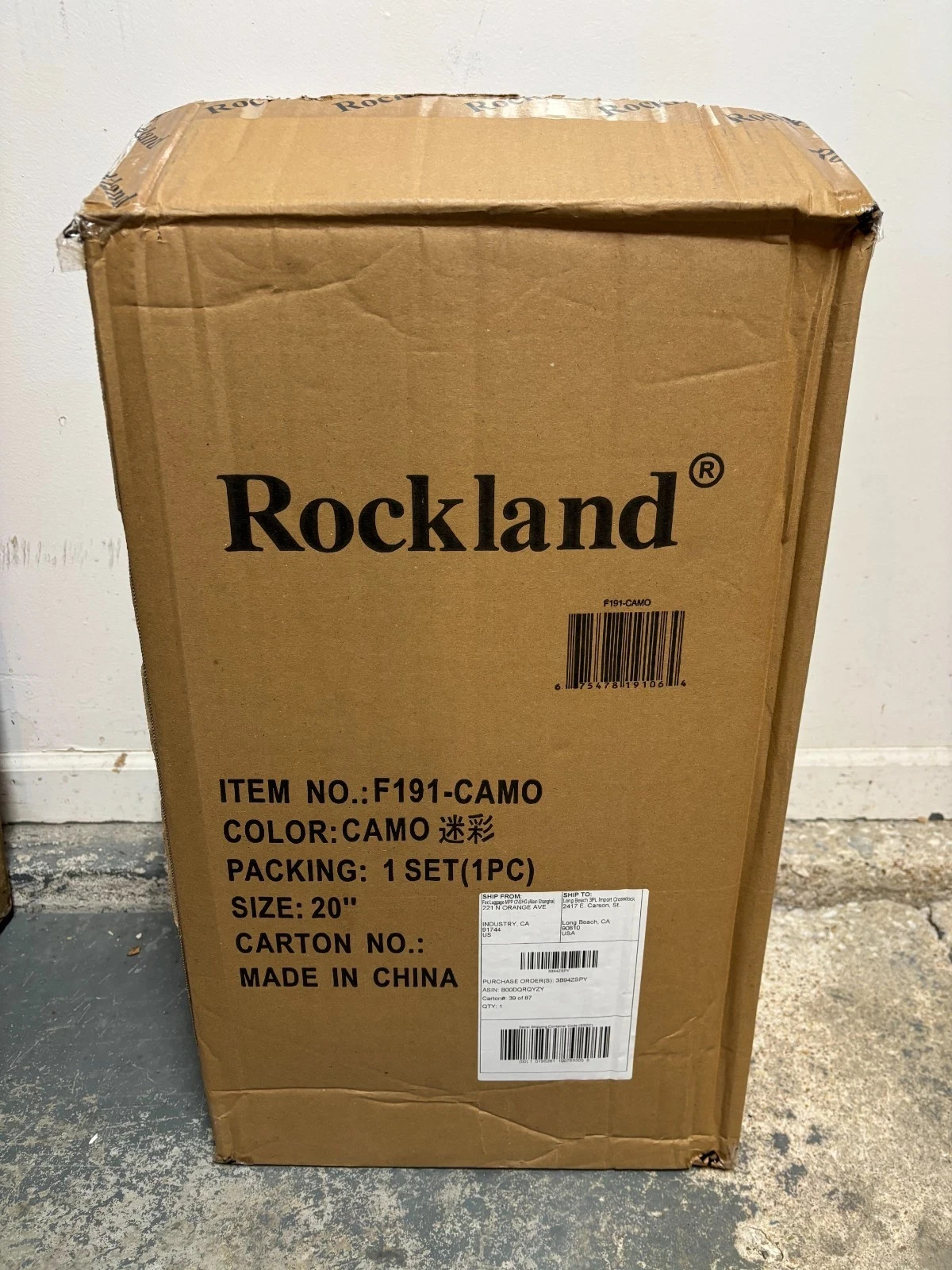 Rockland Safari Hardside Spinner Wheel Luggage, CAMO, Carry-On 20 Brand New