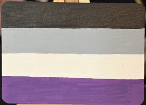 ACEO Art Trading Card Asexual Pride Month 2026 Flag Rubymariegallery LGBTQ+ ACE