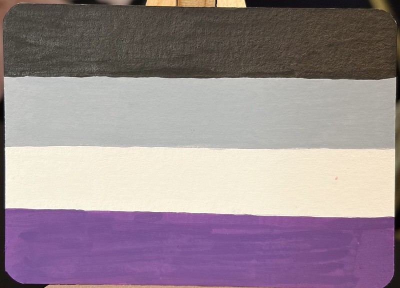 ACEO Art Trading Card Asexual Pride Month 2026 Flag Rubymariegallery LGBTQ+ ACE