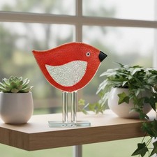 Nobile Glassware Glass Red Bird Ornament - 15cm SML241