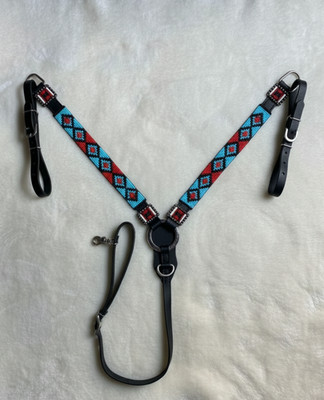 Martin Saddlery Western Premium Leder Reitsport Perlen Kopfstück, Brusthalsband