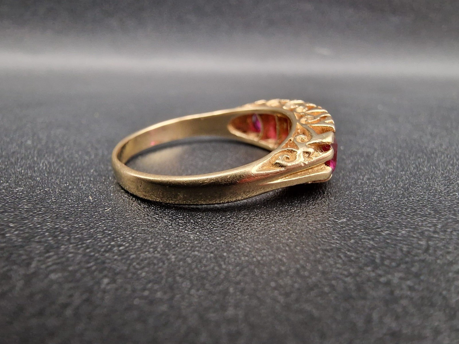 Antique 18ct Gold Ruby Diamond Ring Victorian Cir… - image 8