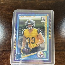 Panini 2025 Donruss Optic Jack Sawyer Steelers Rated Rookie Purple Shock #220