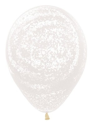 Graffiti White / Frosty bedruckte Crystal Clear 30cm 12In 25St Ballons Sempertex