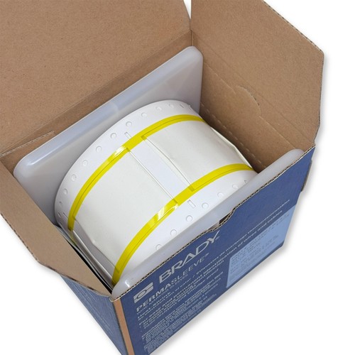 Brady PermaSleeve B-345 White Heat-Shrink Wire Marking Sleeves 1.5" Dia 200/Roll - Picture 2 of 6