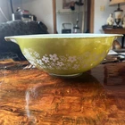 Vintage Pyrex 444 Spring Blossom Green Crazy Daisy Cinderella Mixing Bowl 4 Qt
