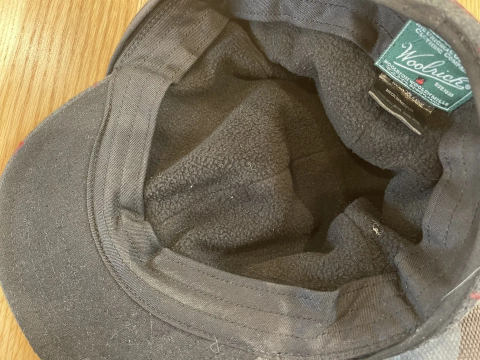 Woolrich Stormy Kromer 帽子全新带标签灰色和红色 M/S 码 — 第 4/4 张图片