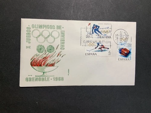Spain 1968 FDC 1st day Cover Grenoble France Winter Olympics