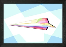 Paper Plane in Pop Art Framed Wall Art Poster Canvas Print Picture