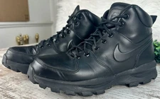 NIKE Manoa Leather Hiking Boots Men’s 9 Black Leather Water Resistant 454350-003