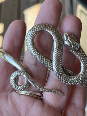 Gorgeous Massive Snake Bracelet Sterling Silver 50 Gram Arm Band
