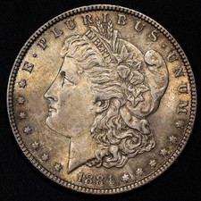 1884-P Morgan Silver Dollar BU Uncirculated w/ Original Toning!