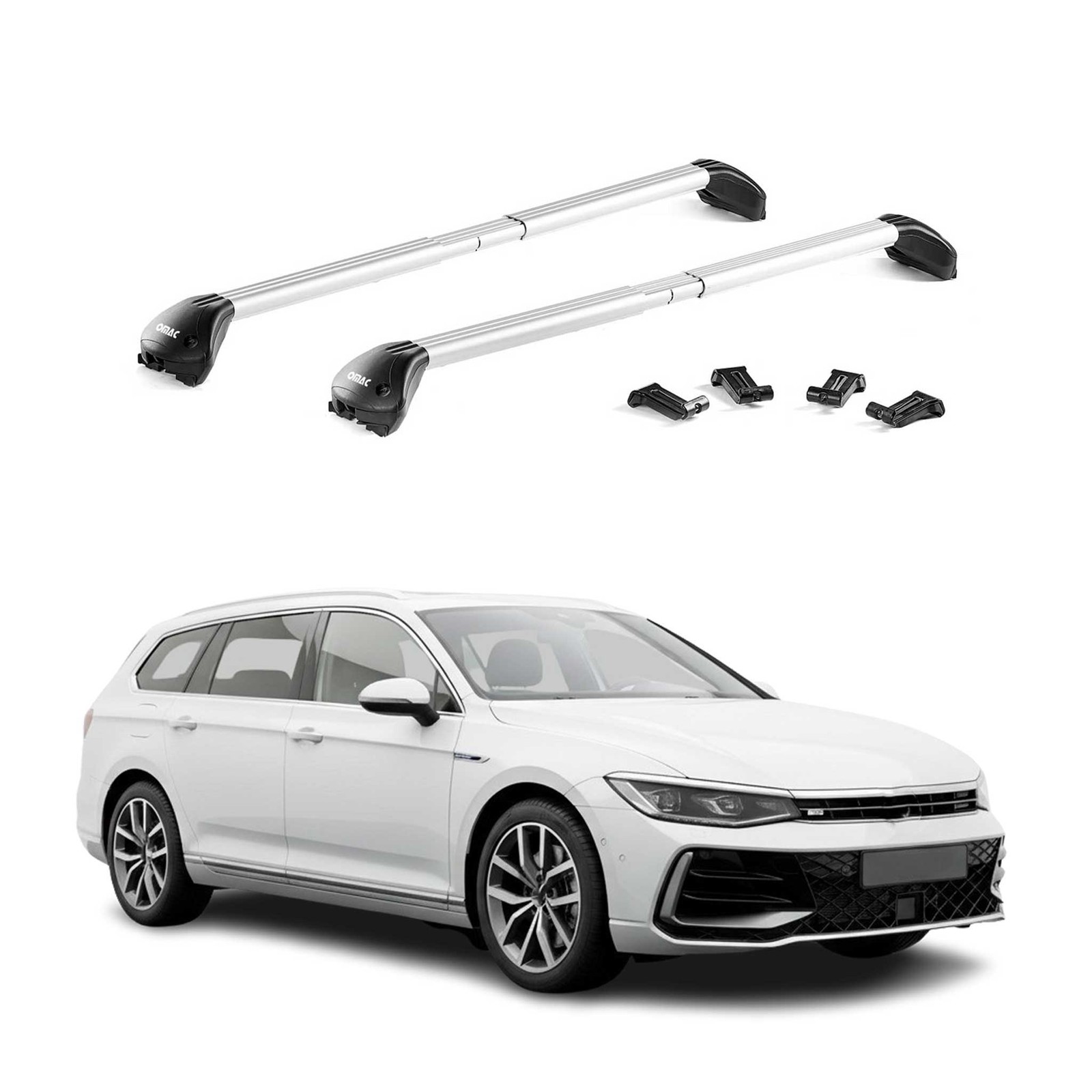 Barres de toit VW Passat B9 Break alu gris finition premium