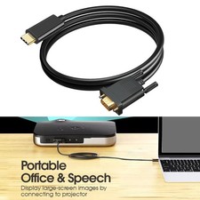 Image of 1M USB C Male to VGA Male Adapter Converter Cable, 1080P Adapter 10Gbps Plug and