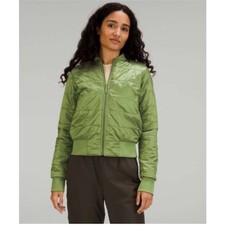 Lululemon Non-Stop Bomber Jacket Green reversible size 4