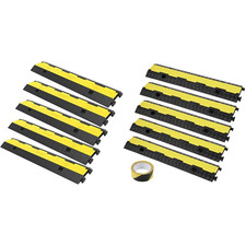 5-Pack Heavy-Duty Cable Protector Ramp - 2-Channel Speed Bump, 12000 Lbs Capacit