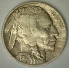 1916 Buffalo Nickel 5c Coin Extra Fine Philadelphia Mint Indian Head XF 5-Cents