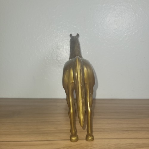 60er Jahre Kroll goldfarben Modellpferd Vintage Trense Pony Hengst Kunststoff    - Bild 4 von 12