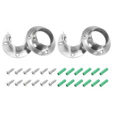 4Pcs Closet Pole Sockets, 1-1/4" x 0.8" H Rod End Supports with Screws