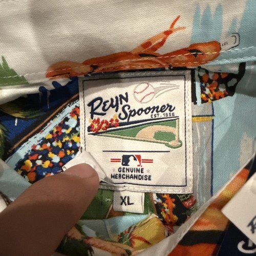Reyn Spooner SF Giants Hawaiian Shirt Kids XL Vintage Made in USA MLB NWT - Picture 2 of 5