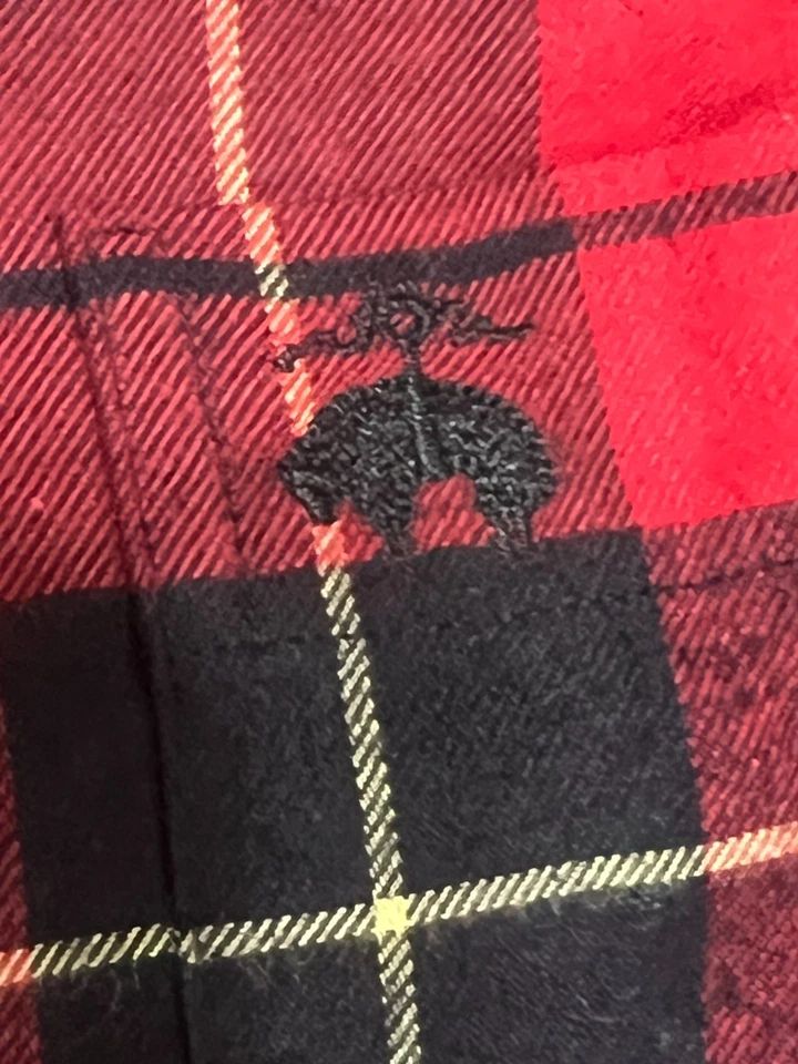 Camisa Brooks Brothers Para Hombres 4XLT Roja Negra A Cuadros Abotonada Algodón Calce Clásico Foto 4 de 4