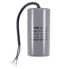 CBB60 Run Capacitor 70uF 450V AC 2 Wires 123x60mm with Terminal for Pump Motor