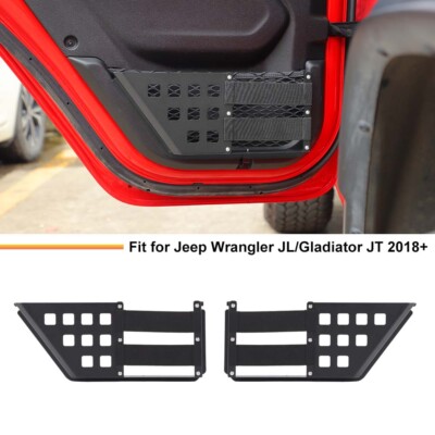 2x Metal+Rubber Band Rear Door Storage Box Pocket for Jeep Wrangler JL JT 2018+