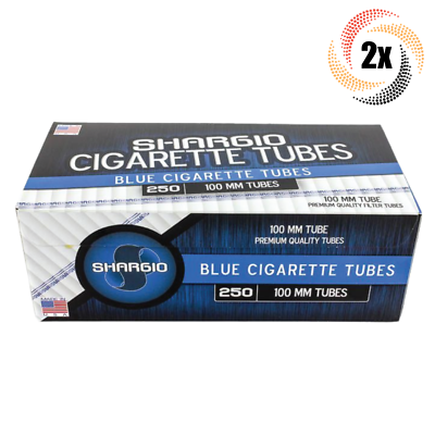 shargio tobacco 2x Boxes Shargio Blue Light 100MM 100's ( 500 Tubes ) Cigarette Tobacco RYO