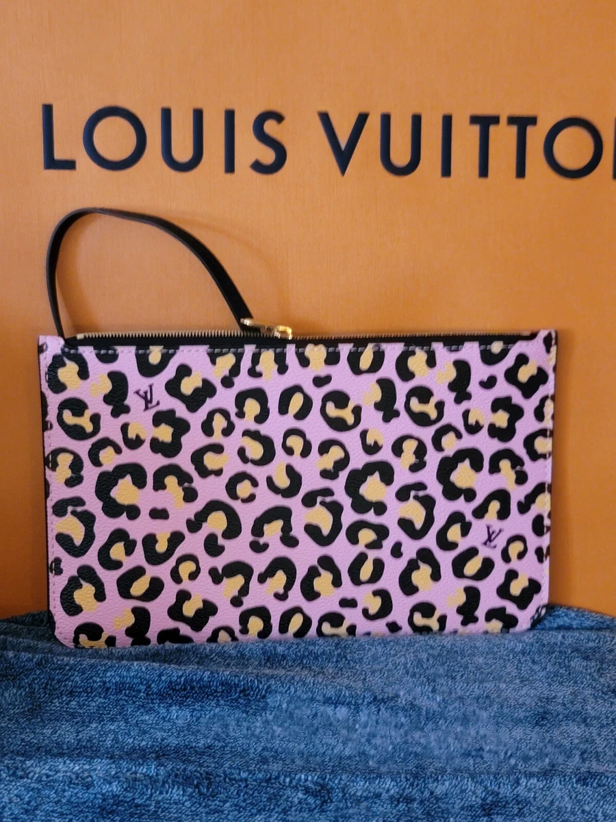 Louis Vuitton Pink Cheetah Wild at Heart Neverfull Pochette MM or