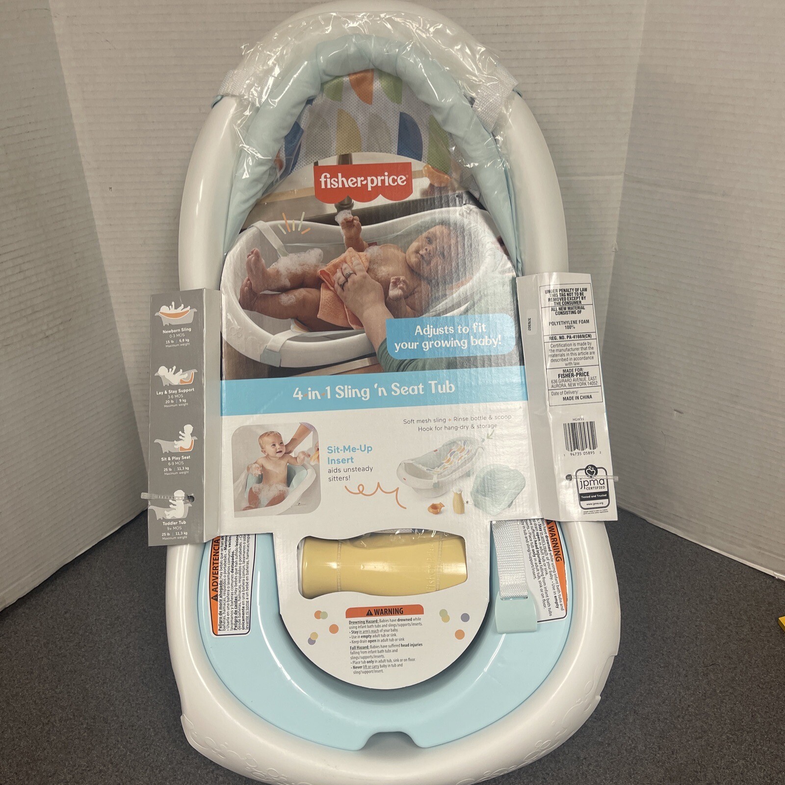 FisherPrice 4in1 Sling n' Seat Tub HGW35, Convertible Tub for up to