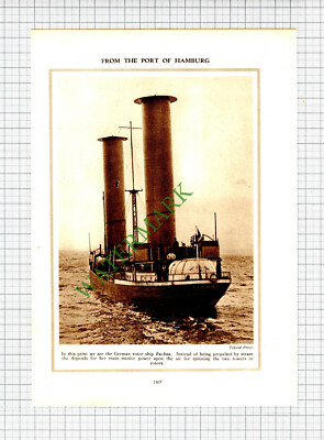 German Rotor Ship BUCKAU  - c.1950s Cutting / Print