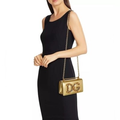 DOLCE&GABBANA D&G Metallic Leather Crossbody Bag | eBay