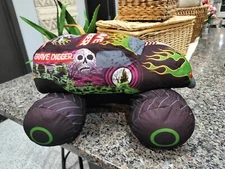 Grave Digger Plush Pillow Buddy Stuffed HUGH Monster Jam Truck 17 inches long