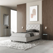 Letto contenitore una piazza e mezza per camera da letto letti similpelle bianco