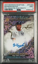 2023 Bowman Inception Brandon Mayea PSA 9 Gold Auto /50 #PPABM Yankees Prospect 