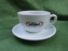 1919 Bristot Caffe Espresso Heavy White Porcelain Cappuccino Cup 8 oz and Saucer