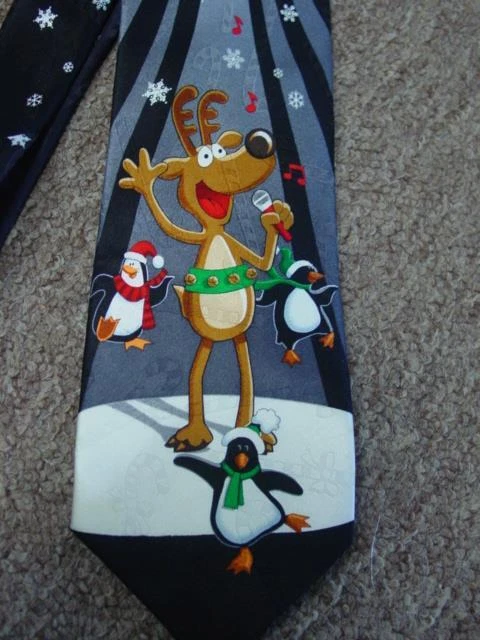 Hallmark Yule TIE Greetings: CORBATA CUELLO ÍDOLO POLO NORTE Vacaciones de Navidad (Nuevo) Foto 2 de 4