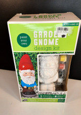 PAINT YOUR OWN CERAMIC GARDEN GNOME STATUE DESIGN KIT DIY CRAFT NIB DWARF ELF
