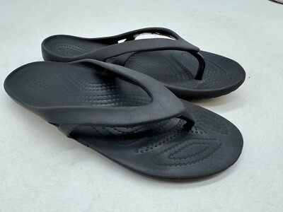 Crocs Kadee II Flipflop Lightweight Sandals Women's Black Slip On Comfort - 7