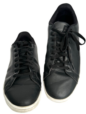 ADIDAS Neo Cloudfoam Advantage Clean Core Black Leather Sneakers - Men s Size 11