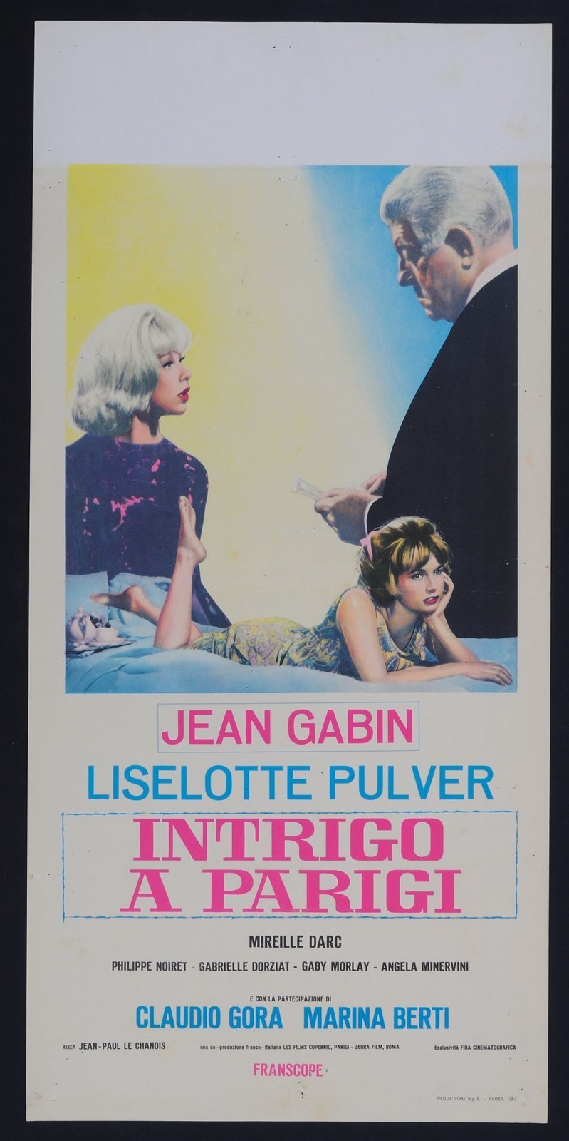 Locandina originale film Intrigo a Parigi (1964) - Regia di Jean-Paul Le Chanois