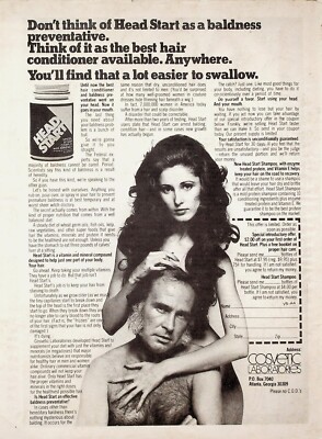 1974 Head Start Hair Conditioner Classic Baldness Prevention - Vintage Print Ad