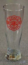 FIRE DEPARTMENT 14-ounce BEER GLASS PILSNER STEIN MUG with RED FD MALTESE CROSS