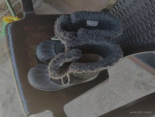 Cat And Jack Black Lace Up Snow Boots Girls Size 6