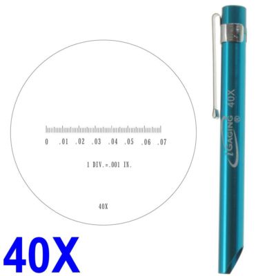 Pocket Magnifier Microscope 40X Reticle Scale 0-0.07'' 0.082'' FOV iGaging
