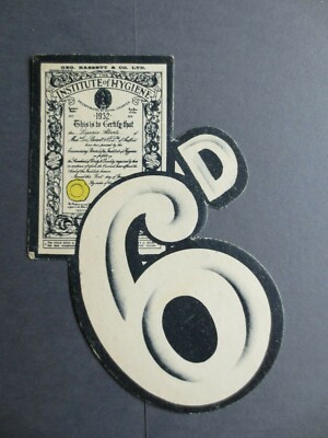 Vintage BOOKMARK Geo Bassett & Co Ltd 1932 Sheffield Hygiene Certificate 6d 
