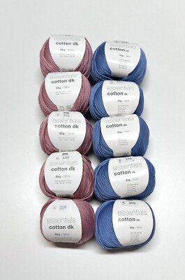 Rico Design ,,Essentials Cotton dk   10x50g (5x Fb 19-altrosa & 5x Fb 35)