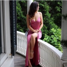 Reformation Cabot Cerise Slip Maxi Dress 100% Silk Pink Size XS