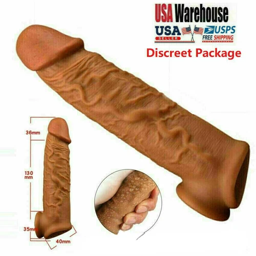 Men Male Cock-Girth-Enlarger-Enhancer-Penis-Extension-Extender-Sheath Sleeve Big - Picture 7 of 14